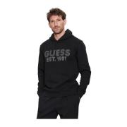 Guess Retro broderad logga hoodie - Svart Black, Herr