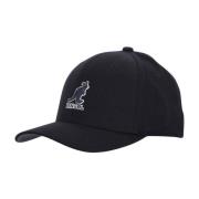 Kangol Svart ull Flexfit böjd skärmkeps Black, Herr