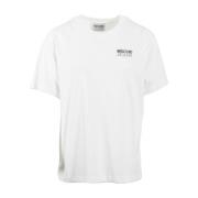 Moschino Vit Oversized T-shirt med Baktryck White, Dam