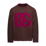 Dolce & Gabbana MultiColour Sweaters med DG Logo Brown, Herr