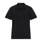 Issey Miyake Veckad polotröja Black, Herr