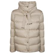 Herno Satin puffjacka med huva Beige, Dam