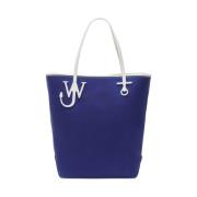 JW Anderson Blått Logotyp Vitt Handtag Tote Väska Blue, Dam