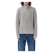 JW Anderson Ljusgrå Stickad Half-Zip Tröja Gray, Herr