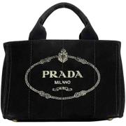 Prada Vintage Pre-owned Canvas prada-vskor Black, Dam