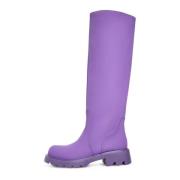 Cesare Gaspari Knee-High Chunky Sole Boots - Lila Purple, Dam