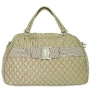 Salvatore Ferragamo Pre-owned Pre-owned Tyg totevskor Beige, Dam