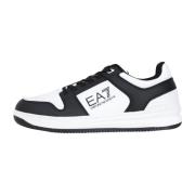 Emporio Armani EA7 Svarta Sneakers med Logodetalj Black, Herr