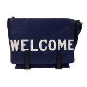 Loewe Pre-owned Pre-owned Canvas axelremsvskor Blue, Unisex