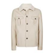 Eleventy Shearling Overshirt Jacka Beige, Herr