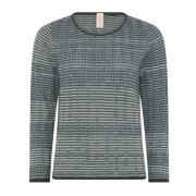 Skovhuus Multifärgad O-Neck Pullover Blus Agave Blue, Dam