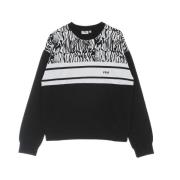 Fila Abstrakt Zebra Lätt Crewneck Sweatshirt Black, Dam