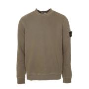 Stone Island Diagonalt Vävt Sweatshirt med Rund Hals Brown, Herr