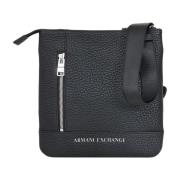 Armani Exchange Herr Svart Faux Läder Axelväska Black, Herr