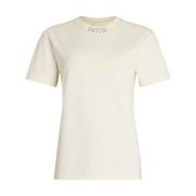 Patou Logo-broderad Crew Neck T-shirt White, Dam