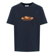 Maison Kitsuné Marinblå Fox T-shirt Blue, Herr