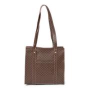 Celine Vintage Pre-owned Belagd canvas axelremsvskor Brown, Dam