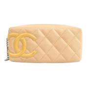 Chanel Vintage Pre-owned Laeder kuvertvskor Beige, Dam