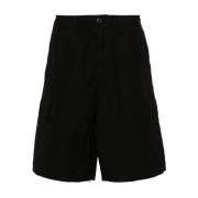 032c Svarta Cargo Shorts med Logo Patch Black, Herr