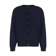 Armani Exchange Blå Cardigan Tröja Herr Navy Blue, Herr