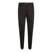 Moncler Svarta Slim-Fit Byxor med Sömdetaljer Black, Dam