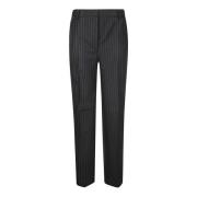 Alberto Biani Pinstripe Straight Leg Byxor Black, Dam