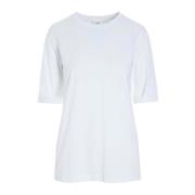 Bitte Kai Rand Vit Bomull T-shirt med Armbågsmuddar White, Dam