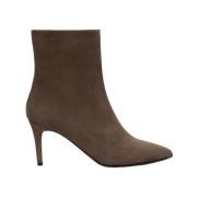 Parallele Taupe Mocka Spetsig Stövel med 8cm Klack Brown, Dam