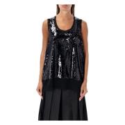 Comme des Garçons Paljett Tanktop Svart Aw24 Black, Dam