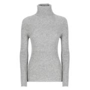 Fabiana Filippi Grå Turtlenecktröja med Lurex-detaljer Gray, Dam