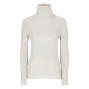 Fabiana Filippi Beige Turtleneck Tröja med Lurex-detaljer Beige, Dam