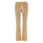 Jacob Cohën Beige Corduroy Byxor med Logotyp Patch Beige, Herr