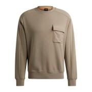 Hugo Boss Modern Pocketcargo Sweatshirt Crew Neck Brown, Herr