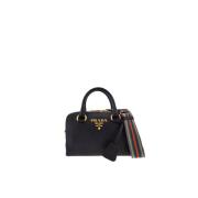 Prada Svart Vitello Phenix Bauletto Väska Black, Dam