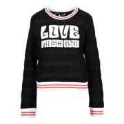 Love Moschino Stilig Tryckt Sweatshirt för Kvinnor Black, Dam