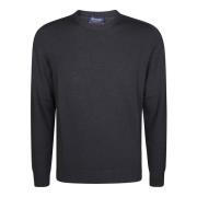 Drumohr Merino Crew Neck Sweater Gray, Herr