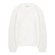 Laneus Vit crewneck-tröja med förstörd effekt White, Dam