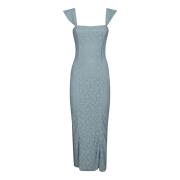 Rotate Birger Christensen Elegant Lace Wide Strap Midi Klänning Blue, ...