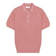 Laneus Rosa mesh polo med knappstängning Pink, Herr