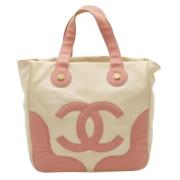 Chanel Vintage Pre-owned Canvas chanel-vskor Beige, Dam