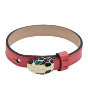 Bvlgari Vintage Pre-owned Laeder armband Red, Dam