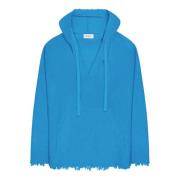 Laneus Turkos hoodie sweatshirt med V-ringning Blue, Herr