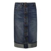 Victoria Beckham Högmidjig denim pennkjol Blue, Dam