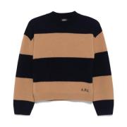 A.p.c. Marin Rundhals Stickad Tröja Sweater Multicolor, Dam