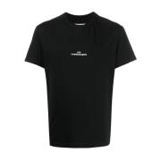 Maison Margiela Svart T-shirt med broderad logotyp Black, Herr