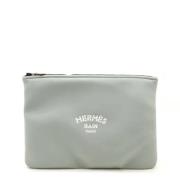 Hermès Vintage Pre-owned Tyg kuvertvskor Gray, Dam