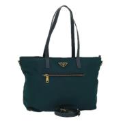 Prada Vintage Pre-owned Nylon totevskor Green, Dam