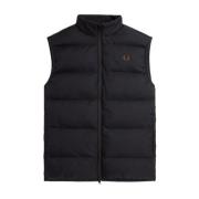 Fred Perry Svart Isolerad Gilet Väst Black, Herr