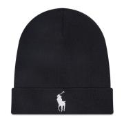 Ralph Lauren Svart Stickad Mössa Black, Herr