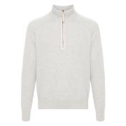 Tom Ford Lyxig Ull Cashmere Half-Zip Tröja Gray, Herr